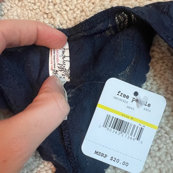 Free People NWT Racerback Bralette | Navy - Picture 3 of 3